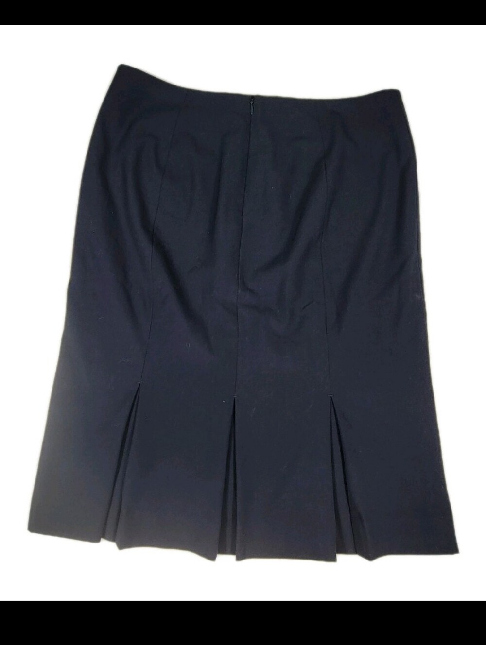 Talbots Womens Straight Knee Length Pleated Back Skirt Size 8 Navy Workwear EUC - Picture 4 of 5